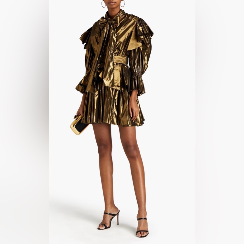 Dolce & Gabbana Bronze Ruffle Mini Dress